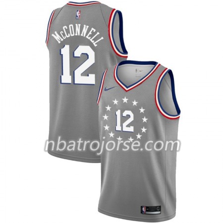 Män Philadelphia 76ers Tröja T.J. McConnell 12 2018-19 Nike City Edition Grå Swingman